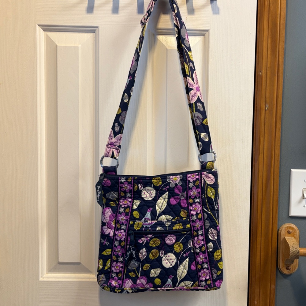 Vera Bradley Hipster Bag in Purple and Green Floral (Nightengale Print)